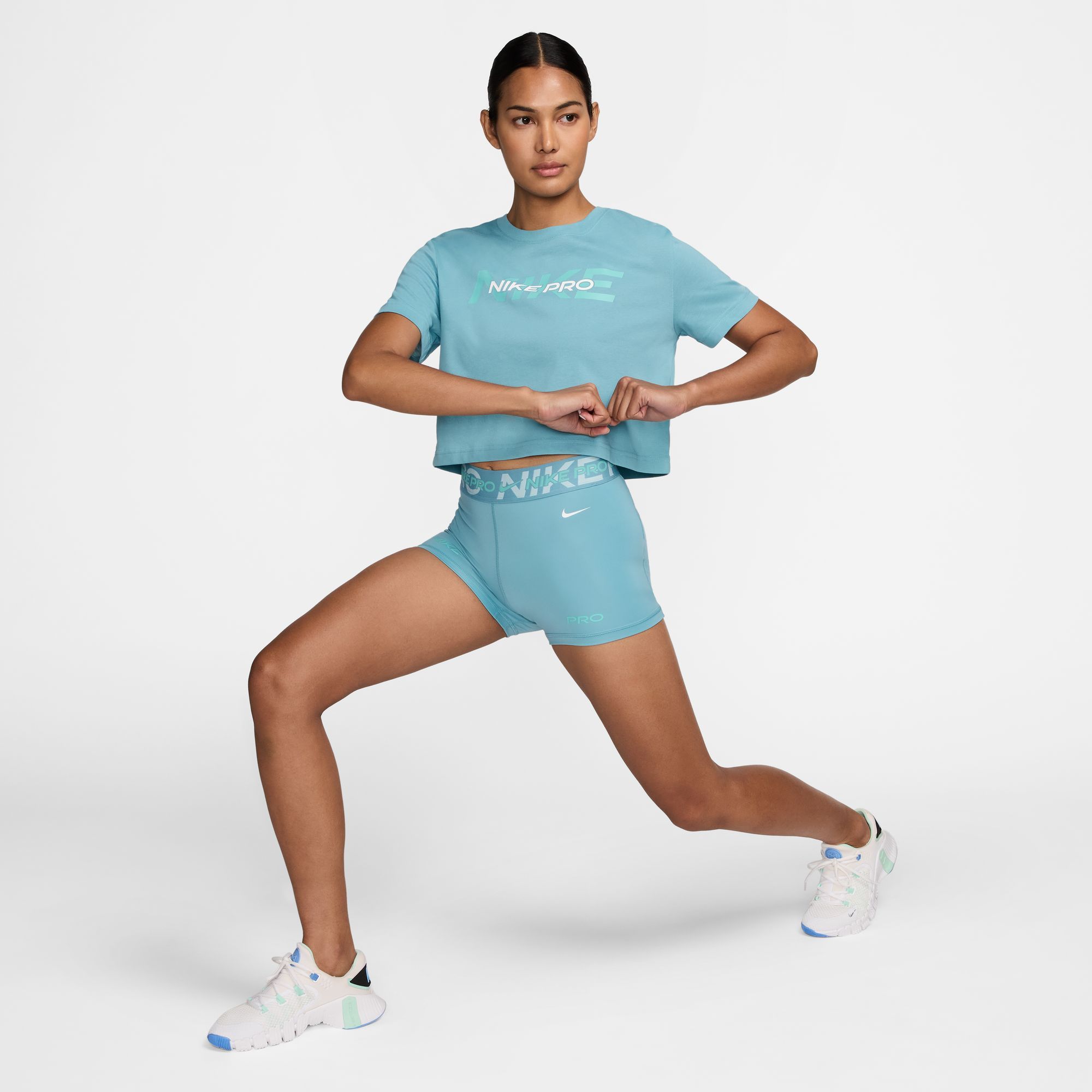 Nike - Áo tay ngắn thể thao Nữ Pro Women's Short-Sleeve Cropped T-Shirt