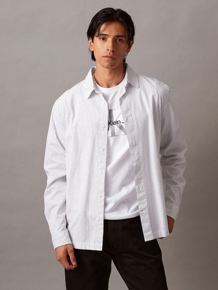 Calvin Klein - Áo sơ mi tay dài CK nam Premium Pinstripe Shirt