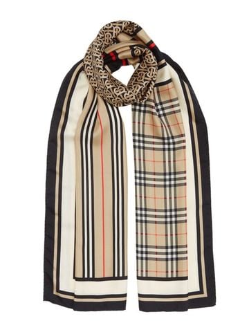 Burberry - Khăn choàng nam nữ Multicolour patterned silk scarf