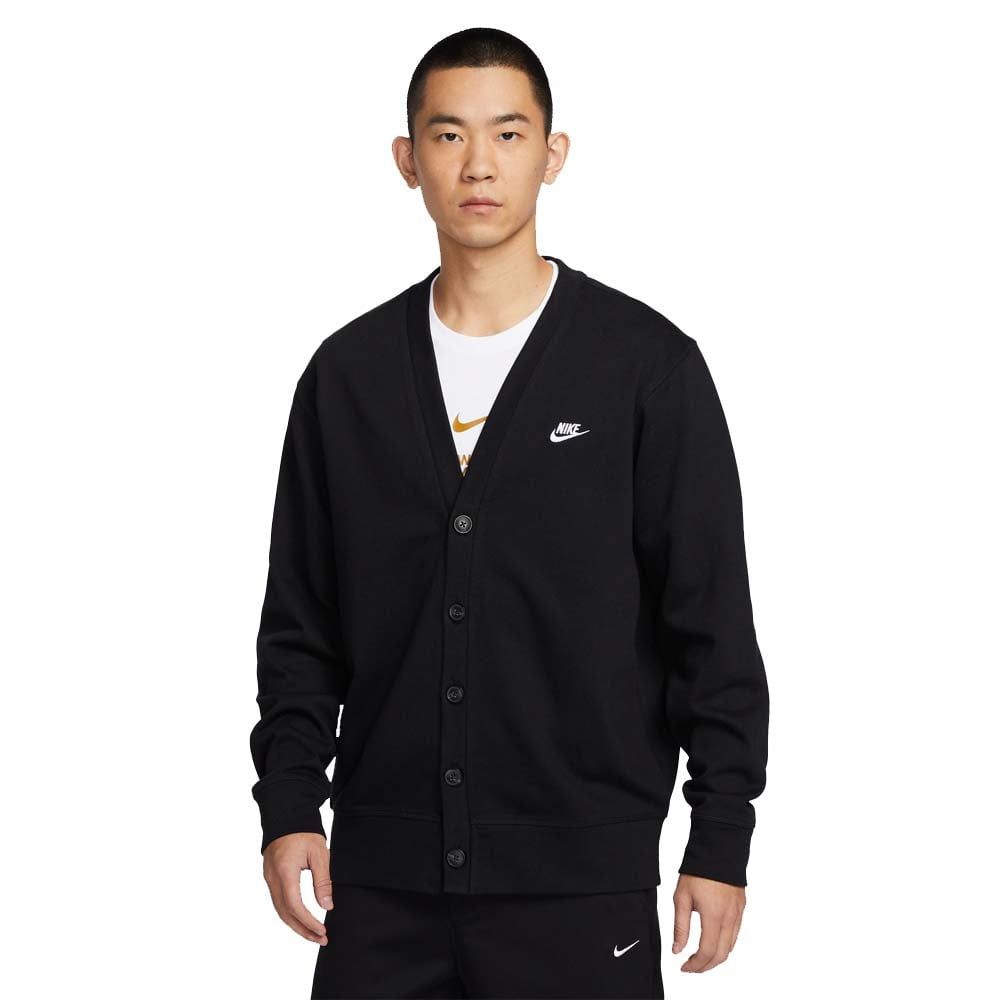 Nike - Áo tay dài thể thao Nam Men's Club Knit Fairway Cardigan Black White