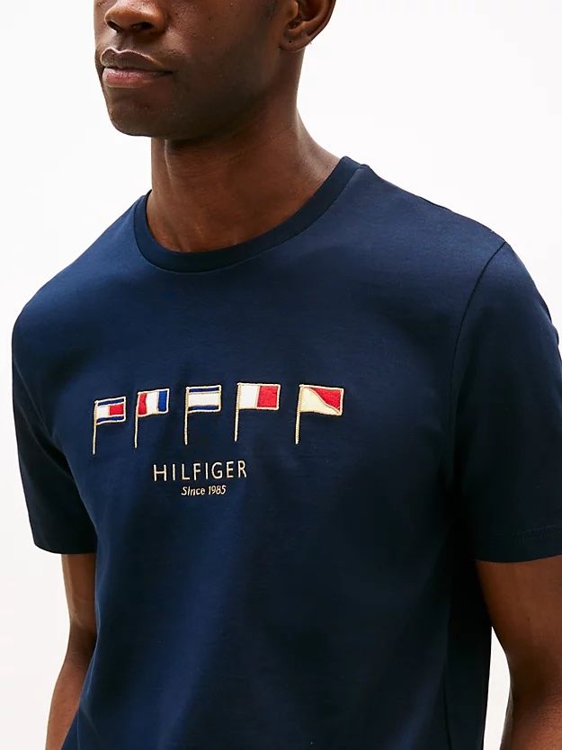 Tommy Hilfiger - Áo thun tay ngắn nam Multi-Flag Embroidery Crew Neck T-Shirt