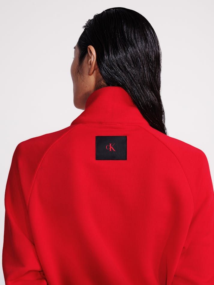 Calvin Klein - Áo lạnh tay dài CK nữ Terry Zip Polo Sweatshirt