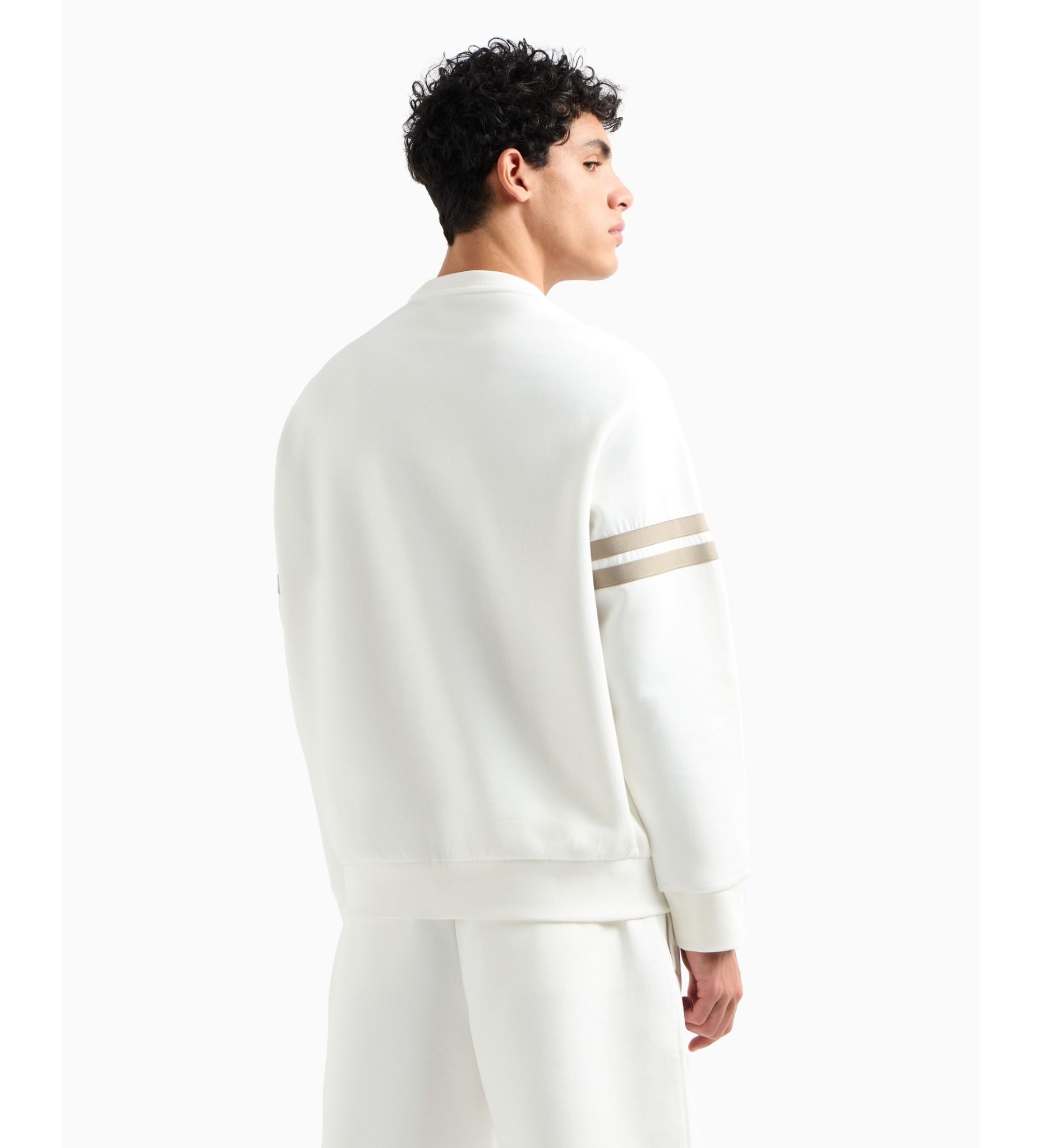 Armani Exchange - Áo nỉ tay dài nam Ax White crew neck sweatshirt