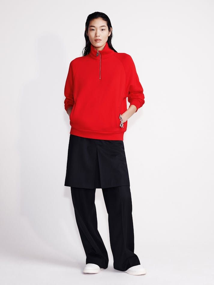 Calvin Klein - Áo lạnh tay dài CK nữ Terry Zip Polo Sweatshirt