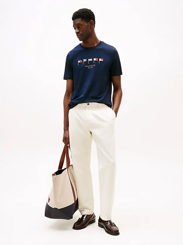 Tommy Hilfiger - Áo thun tay ngắn nam Multi-Flag Embroidery Crew Neck T-Shirt