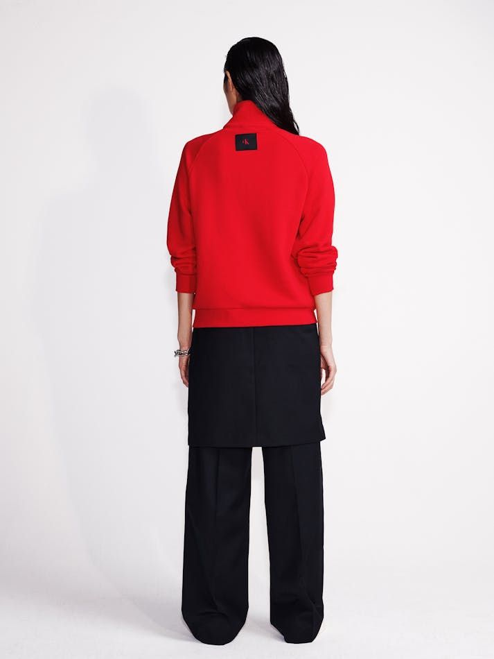 Calvin Klein - Áo lạnh tay dài CK nữ Terry Zip Polo Sweatshirt