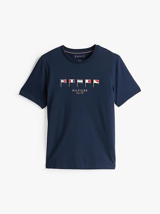 Tommy Hilfiger - Áo thun tay ngắn nam Multi-Flag Embroidery Crew Neck T-Shirt