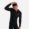 Speedo - Áo bơi tay dài nam Long-Zip Sun Top Black Swimming