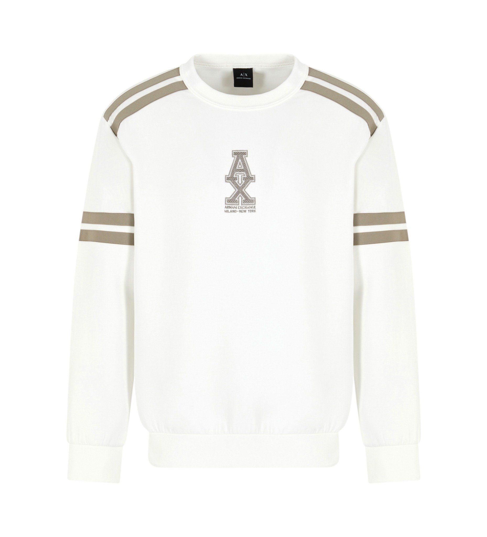 Armani Exchange - Áo nỉ tay dài nam Ax White crew neck sweatshirt