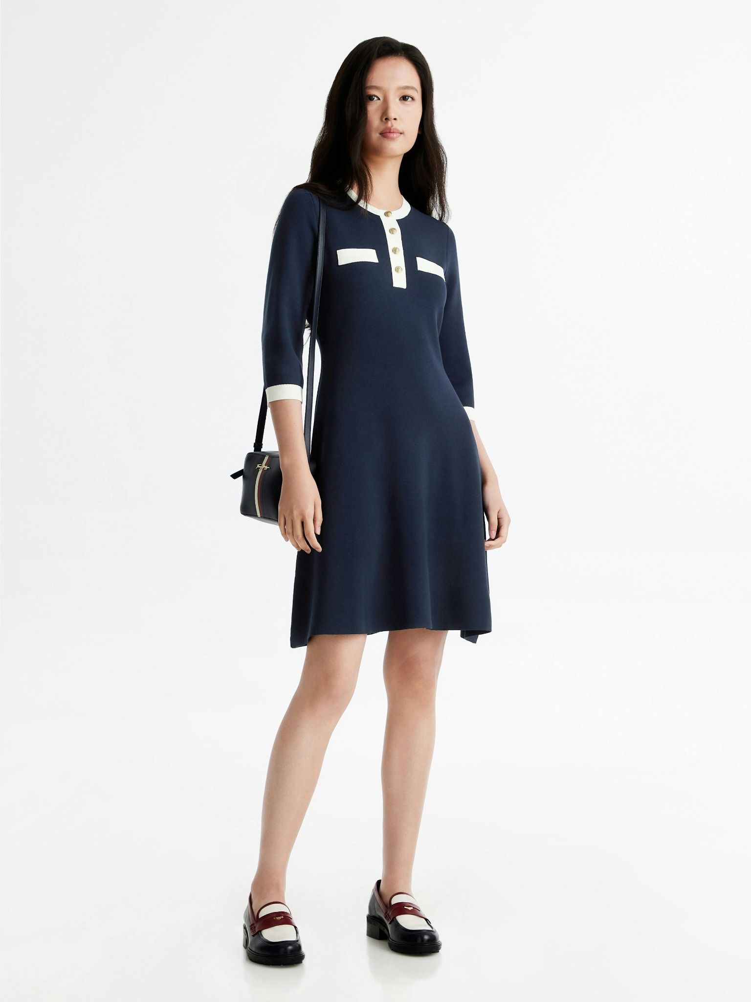 Tommy Hilfiger - Đầm nữ Henley Sweater Dress