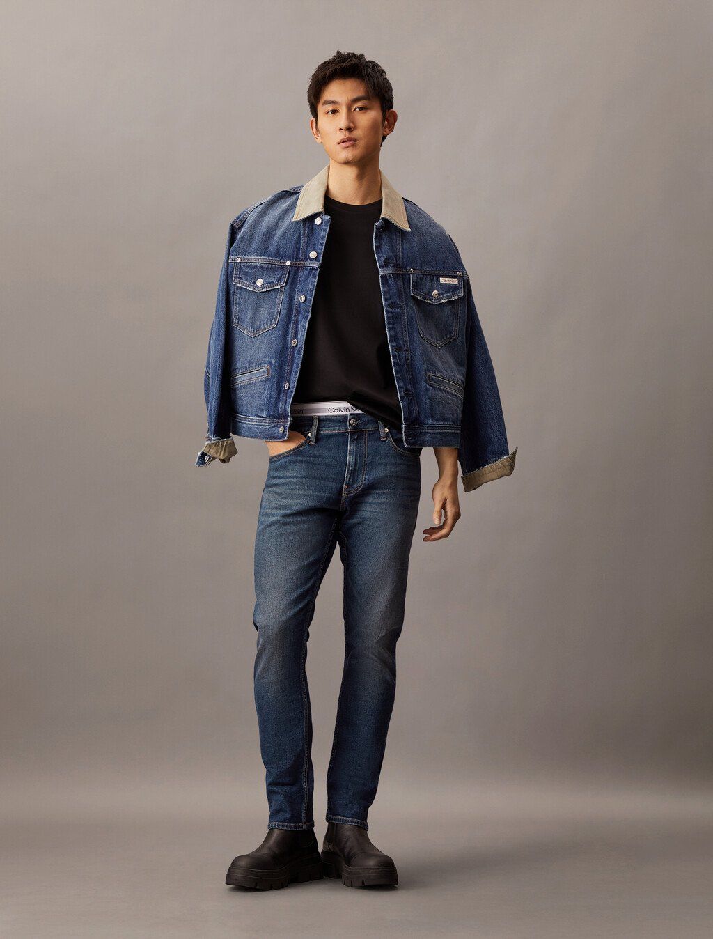 Calvin Klein - Quần jeans ống ôm CK nam Premium Light Slim Jeans