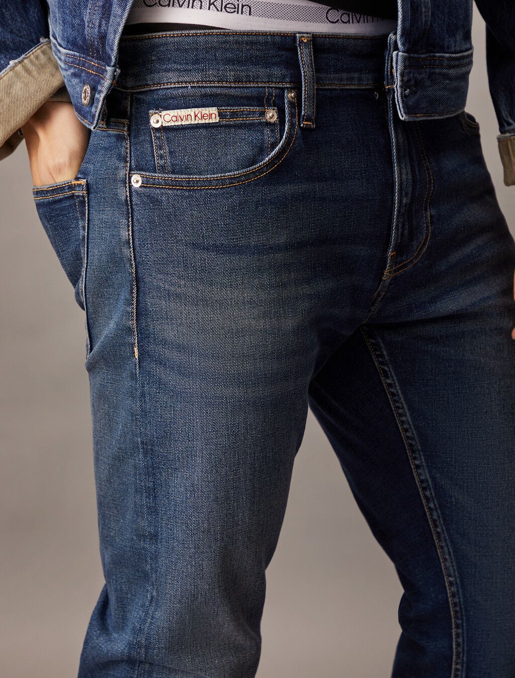 Calvin Klein - Quần jeans ống ôm CK nam Premium Light Slim Jeans