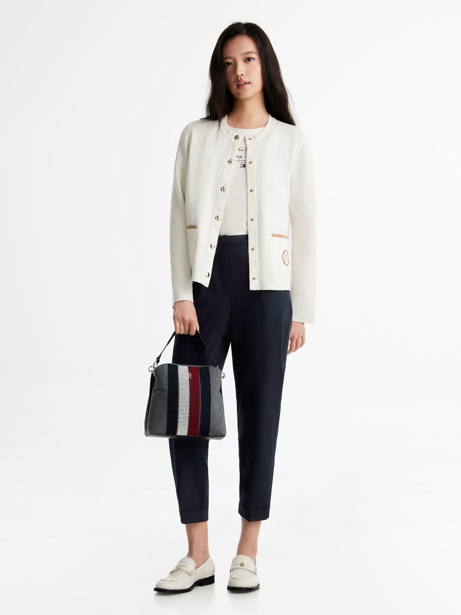 Tommy Hilfiger - Quần tây dài nữ TH Twill Blend Tappered Pants