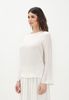 Armani Exchange - Áo thời trang tay dài Nữ Ax Women's Ivory Blouse with Logo Print