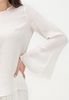 Armani Exchange - Áo thời trang tay dài Nữ Ax Women's Ivory Blouse with Logo Print