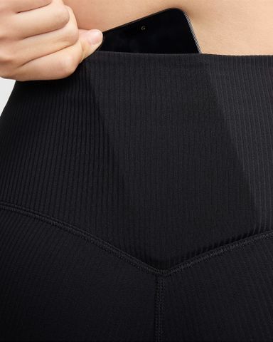 Nike - Quần dài ống ôm thể thao Nữ Zenvy Rib Women's Gentle-Support High-Waisted 7/8 Leggings