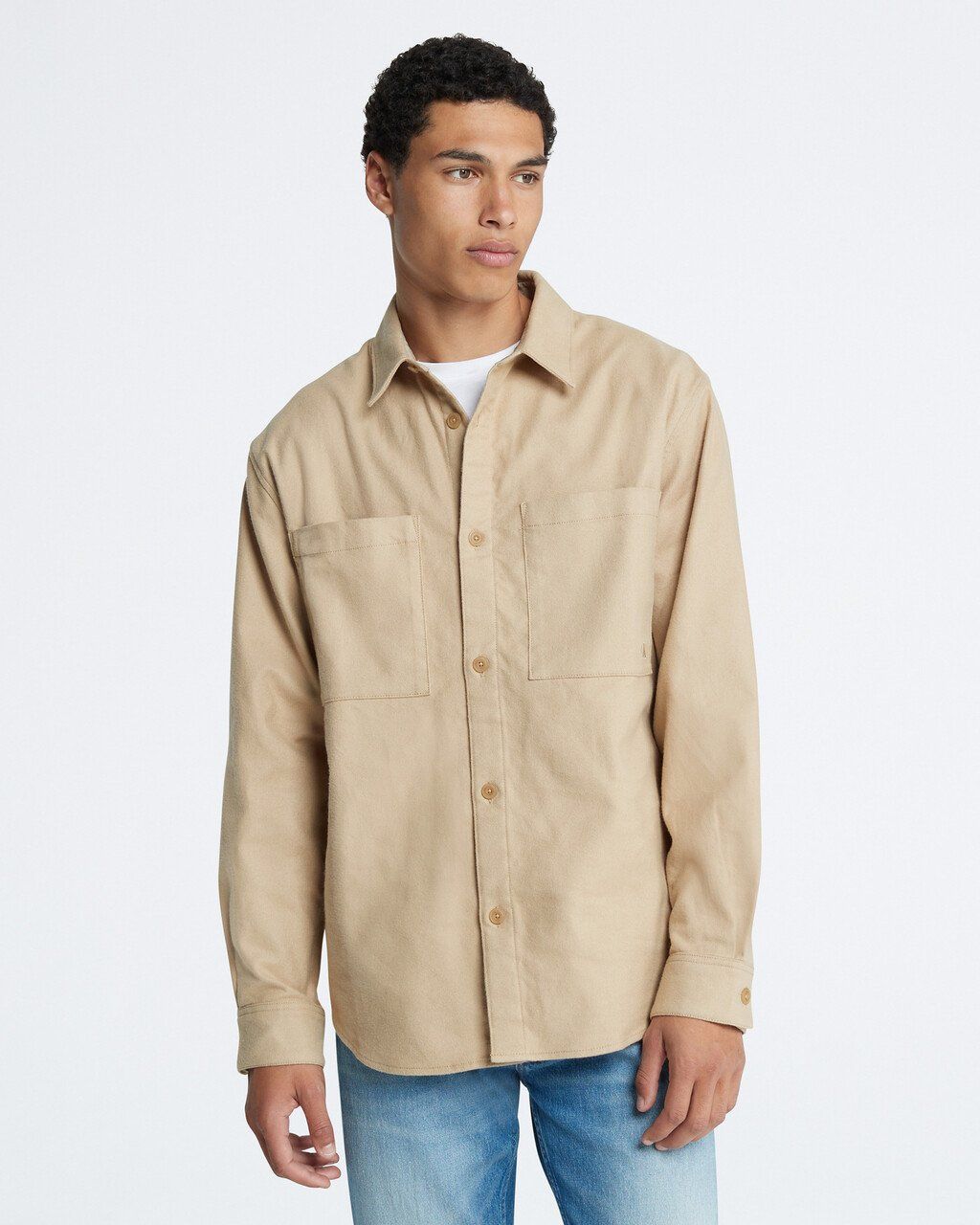 Calvin Klein - Áo khoác nam Oversized Flannel Button-Down Shirt Jacket