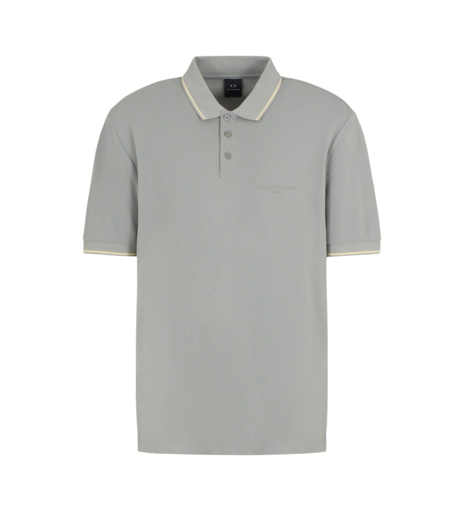 Armani Exchange - Áo polo nam Aix Grey cotton polo shirt