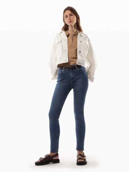 Tommy Hilfiger - Áo khoác tay dài nữ TH Denim Straight Jacket