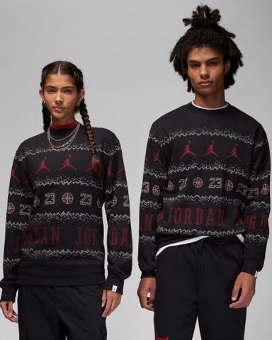 Nike - Áo tay dài Nam Jordan Essentials Festive Fleece Crew