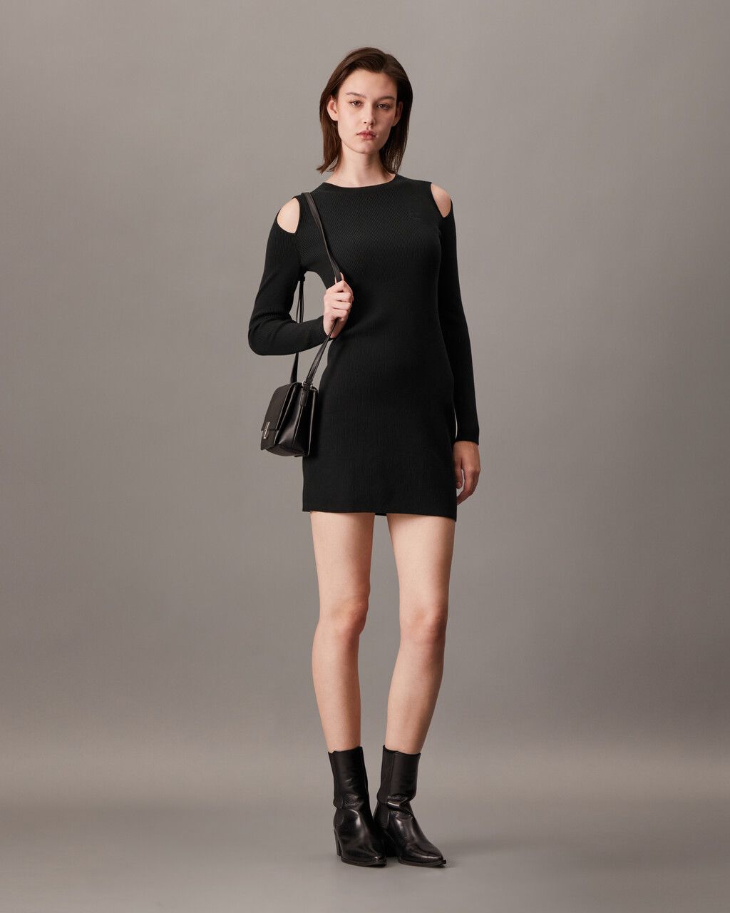 Calvin Klein - Đầm CK nữ Organic Cotton Cut Out Sweater Dress