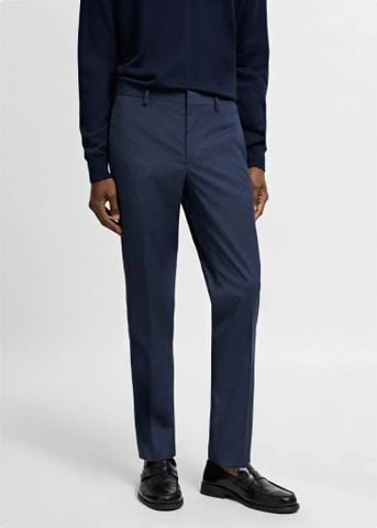 Mango - Quần tây nam Super slim-fit printed suit trousers