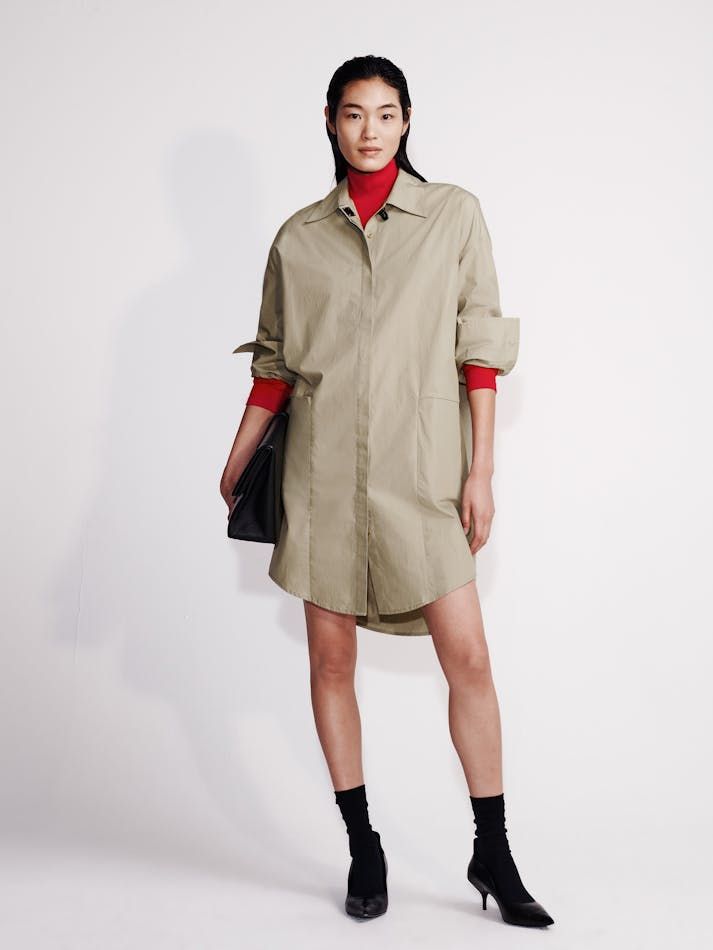 Calvin Klein - Đầm CK nữ Poplin Woven Mini Shirt Dress