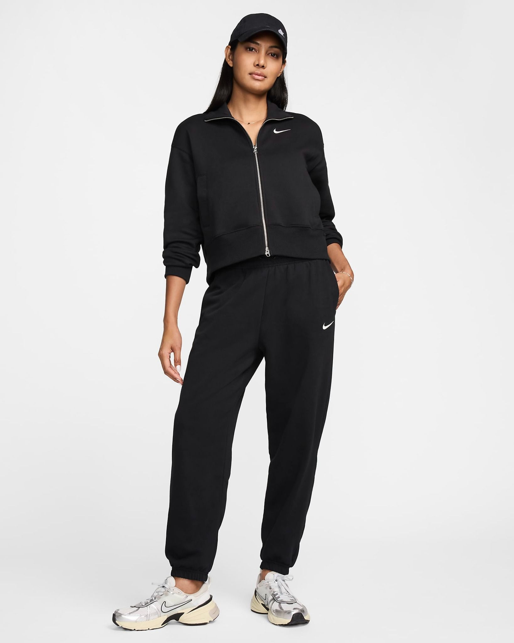 Nike - Quần dài thể thao Nữ Sportswear Phoenix Fleece Women's High-Waisted Oversized French Terry Tracksuit Bottoms