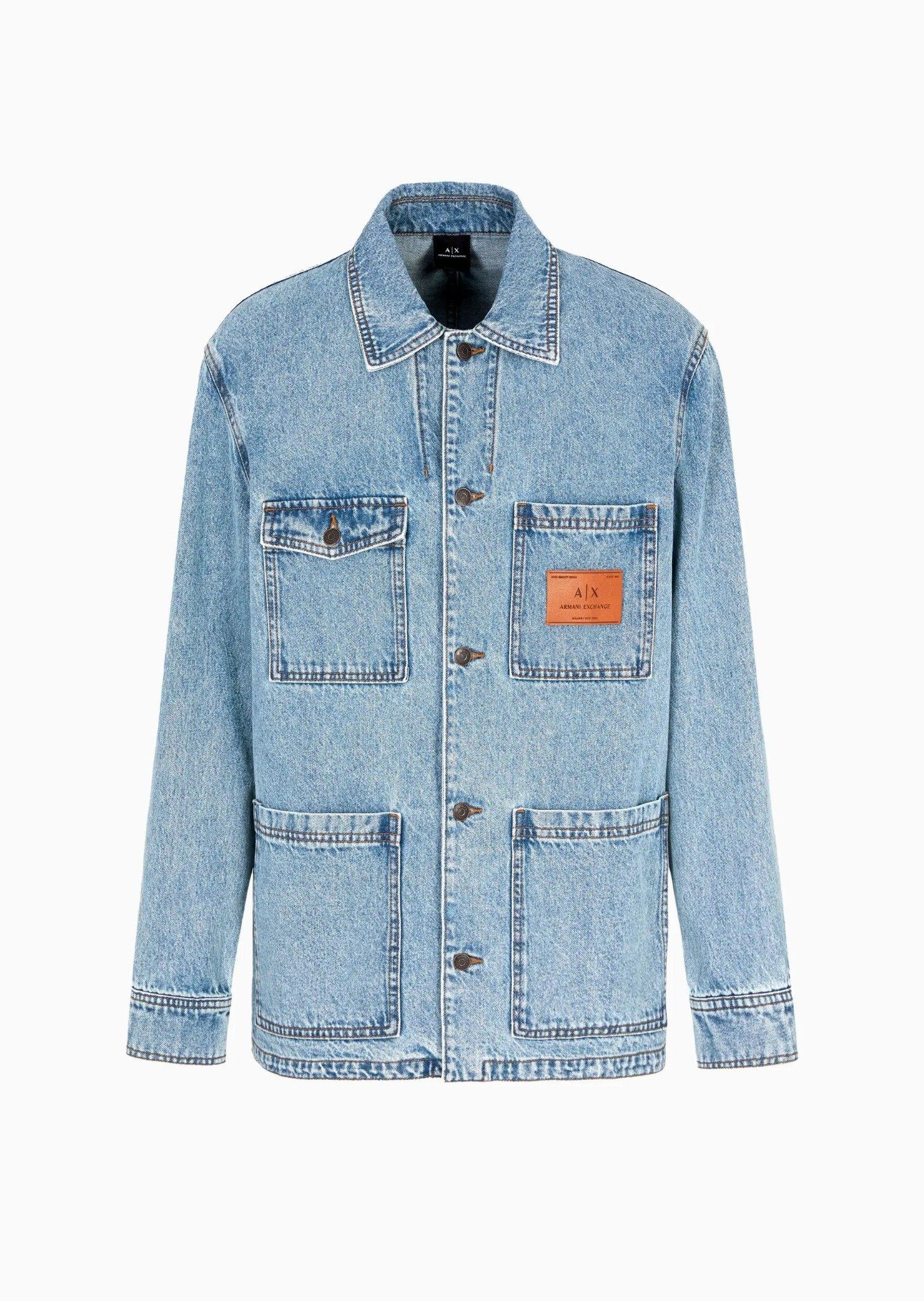 Armani Exchange - Áo khoác jeans nam Ax Blouson Denim Jacket