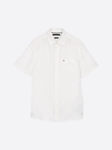 Tommy Hilfiger - Áo sơ mi tay ngắn nam Pigment Dye Linen Solid Shirt