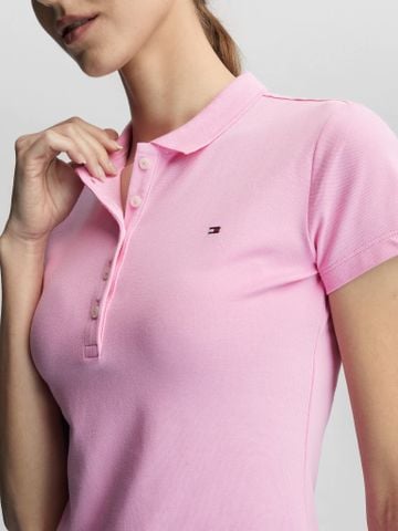 Tommy Hilfiger - Áo polo tay ngắn nữ Premium Slim Polo Shirt - 4