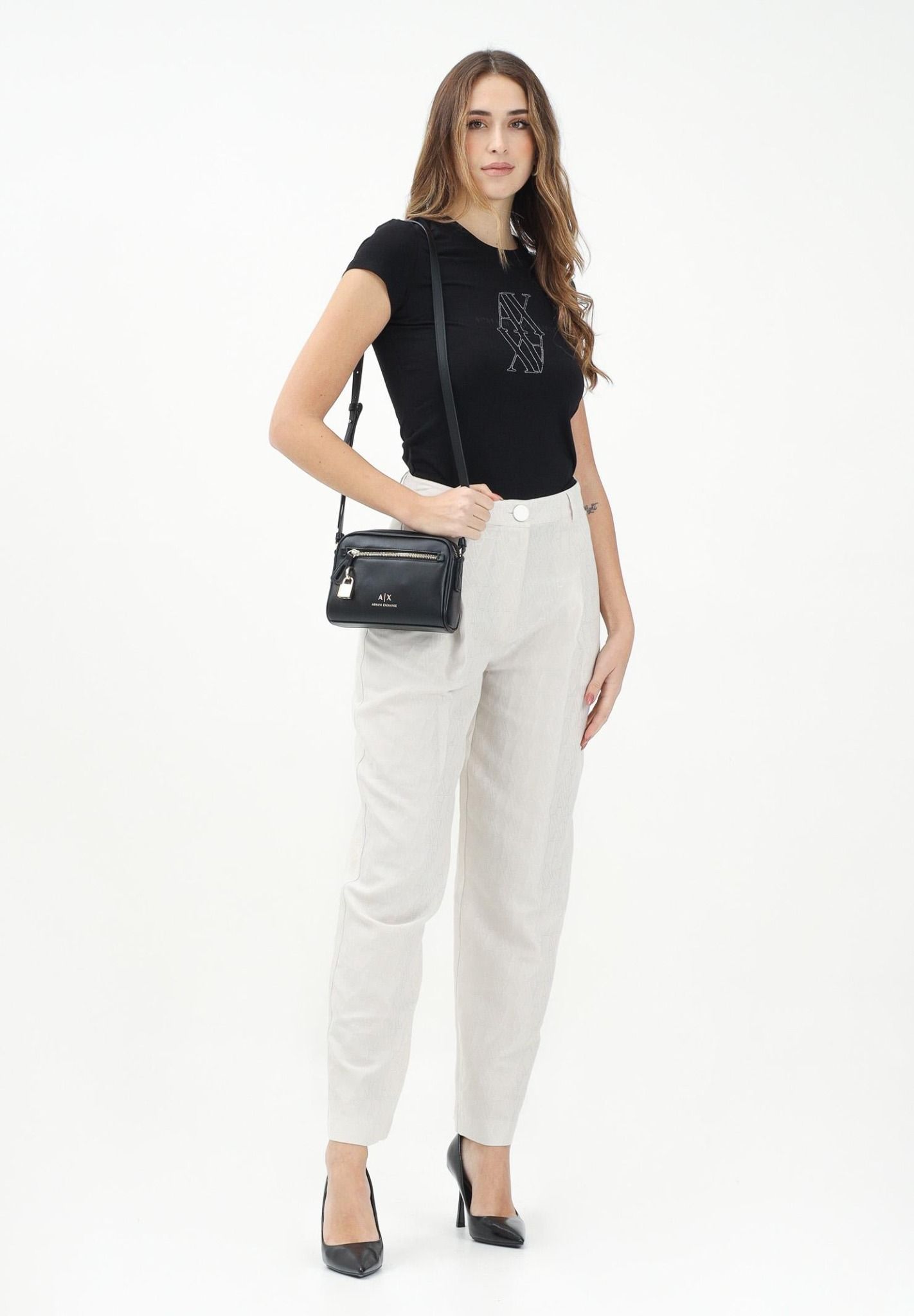 Armani Exchange - Quần dài nữ Aix Women's elegant cream trousers