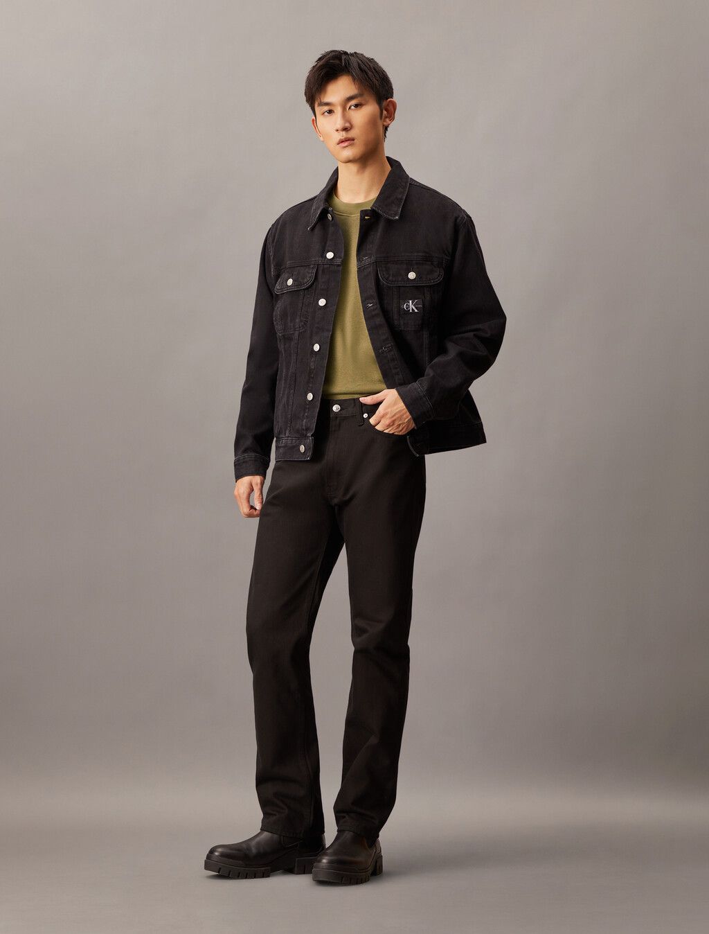 Calvin Klein - Áo nỉ tay ngắn CK nam Back Monogram Short Sleeve Sweatshirt