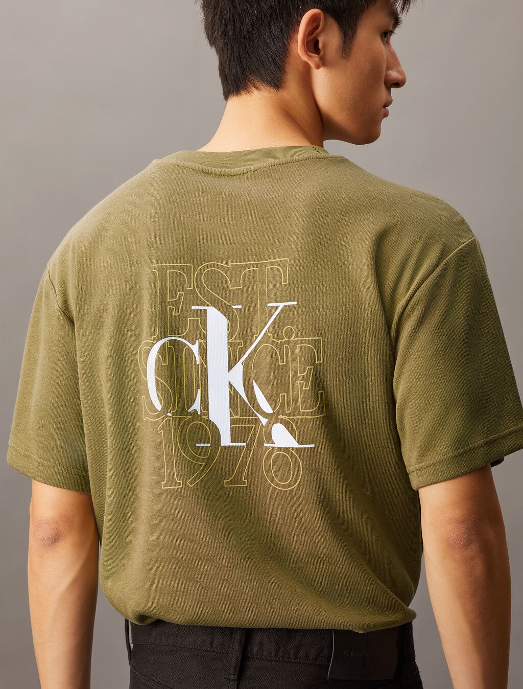 Calvin Klein - Áo nỉ tay ngắn CK nam Back Monogram Short Sleeve Sweatshirt