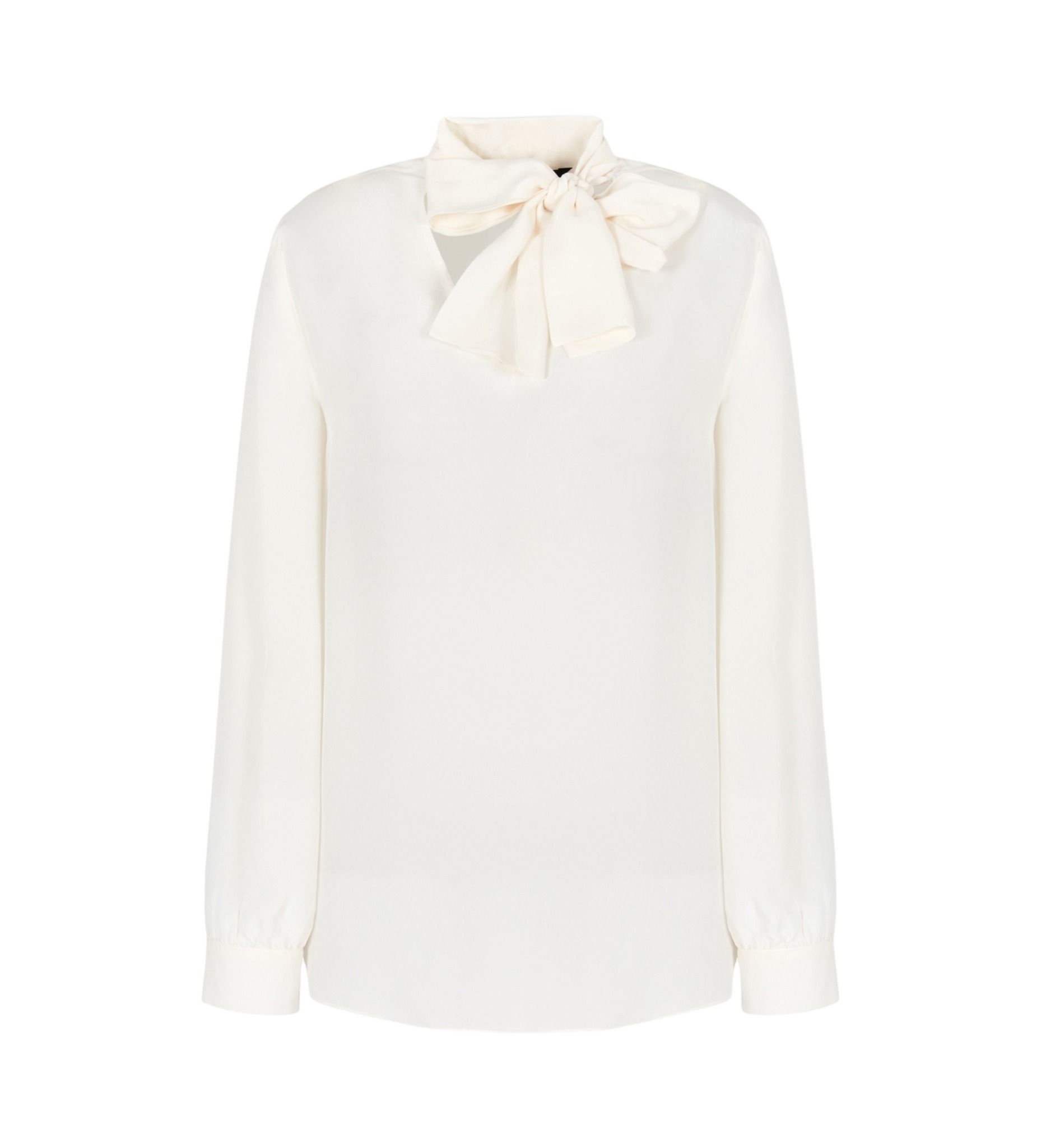 Armani Exchange - Áo blouse tay dài nữ V-neck blouse white