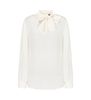 Armani Exchange - Áo blouse tay dài nữ V-neck blouse white
