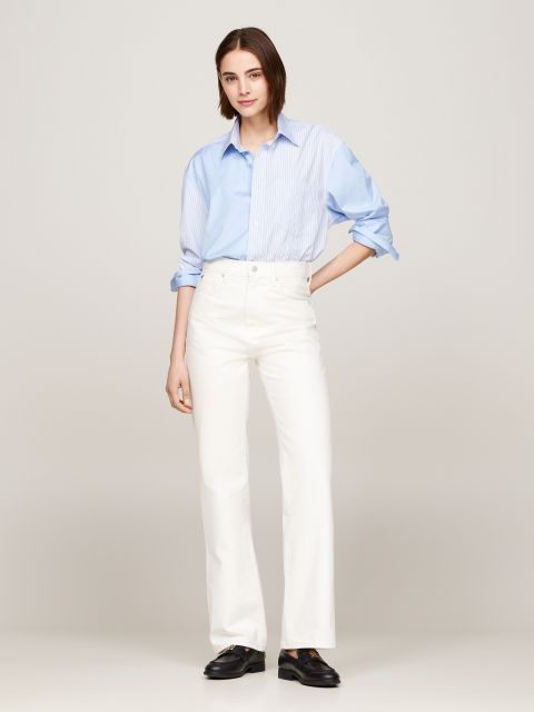 Tommy Hilfiger - Quần jeans ống loe nữ Relaxed Bootcut High-waist Ecru