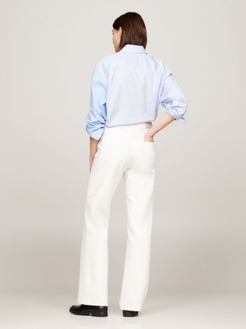 Tommy Hilfiger - Quần jeans ống loe nữ Relaxed Bootcut High-waist Ecru