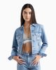 Calvin Klein - Áo khoác jeans nữ Sustainable Cropped 90S Denim Jacket