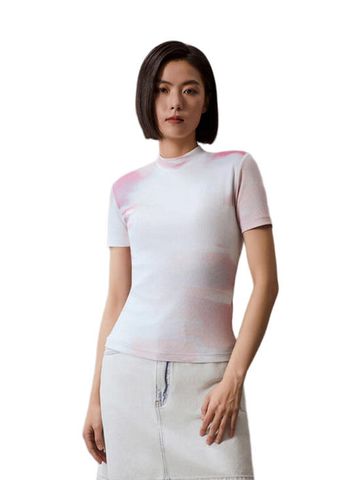 Calvin Klein - Áo tay ngắn nữ Multi Colors Rib Tee