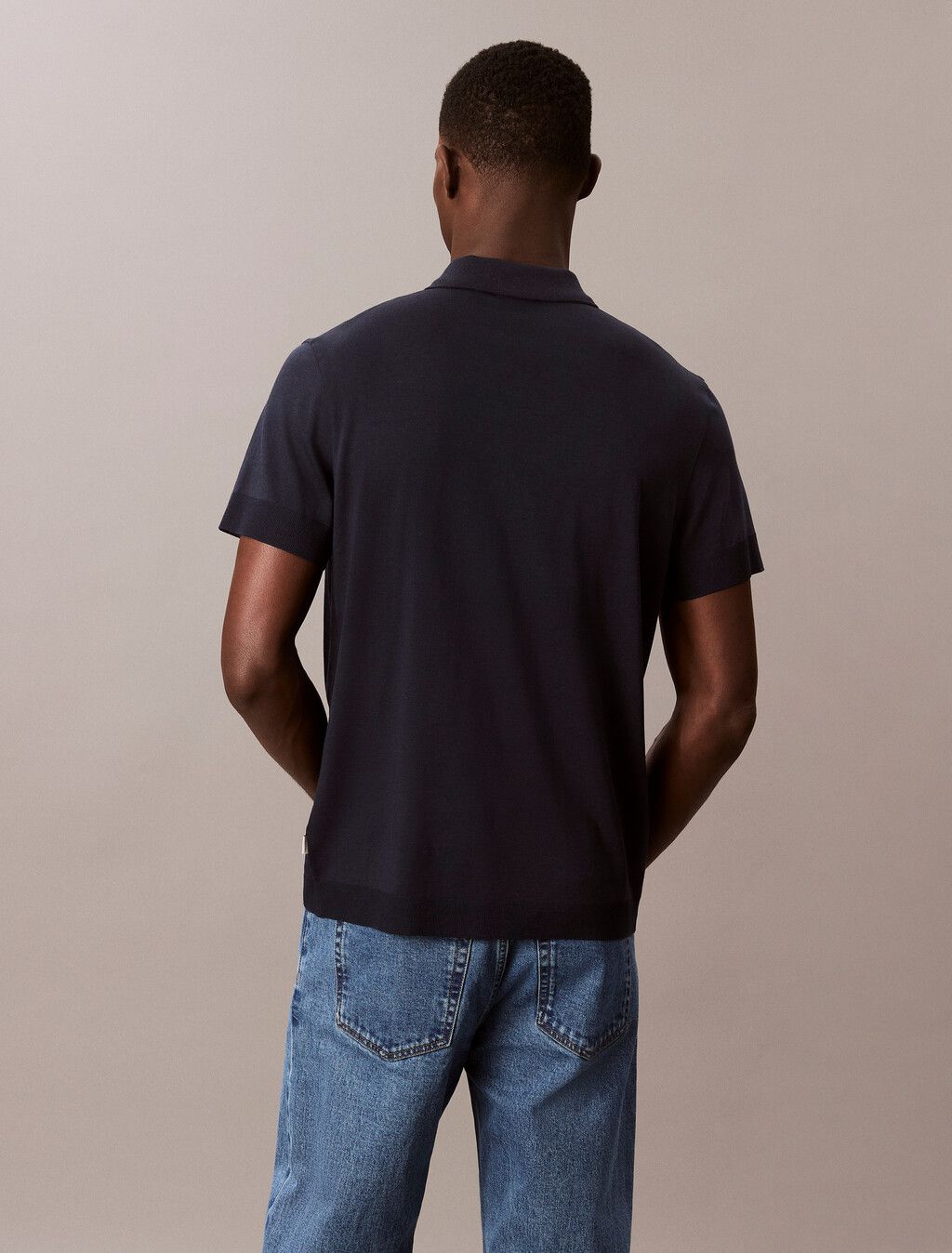 Calvin Klein - Áo polo tay ngắn nam CK Fine Knit Lyocell Blend Polo Shirt