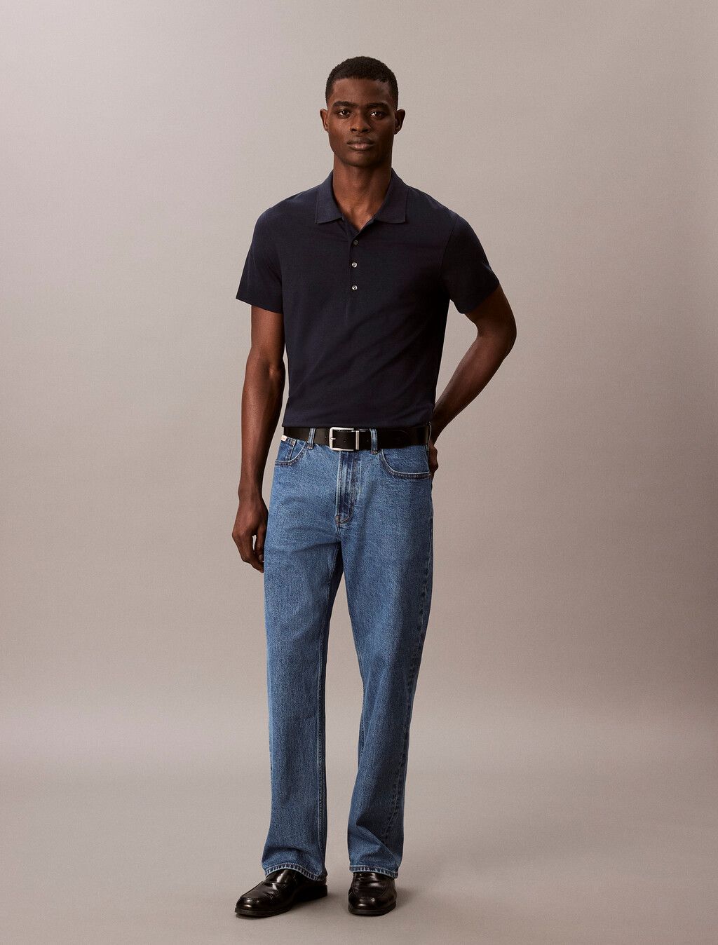 Calvin Klein - Áo polo tay ngắn nam CK Fine Knit Lyocell Blend Polo Shirt