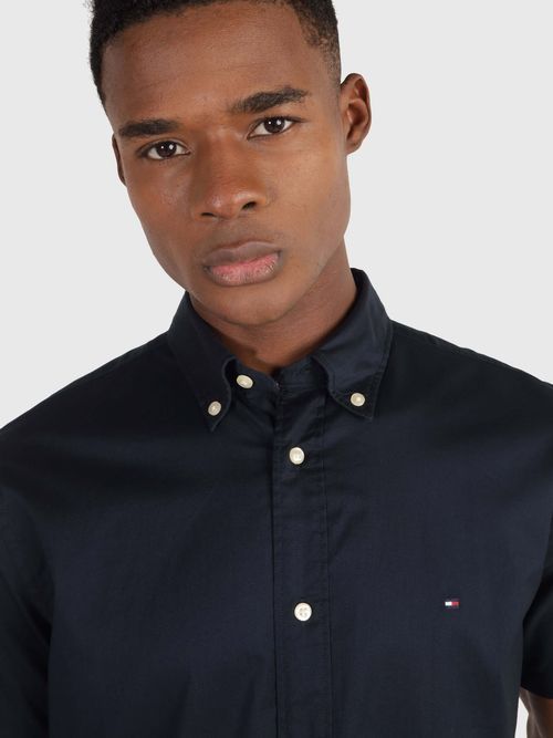 Tommy Hilfiger - Áo sơ mi tay ngắn nam Flex Poplin Regular Shirt