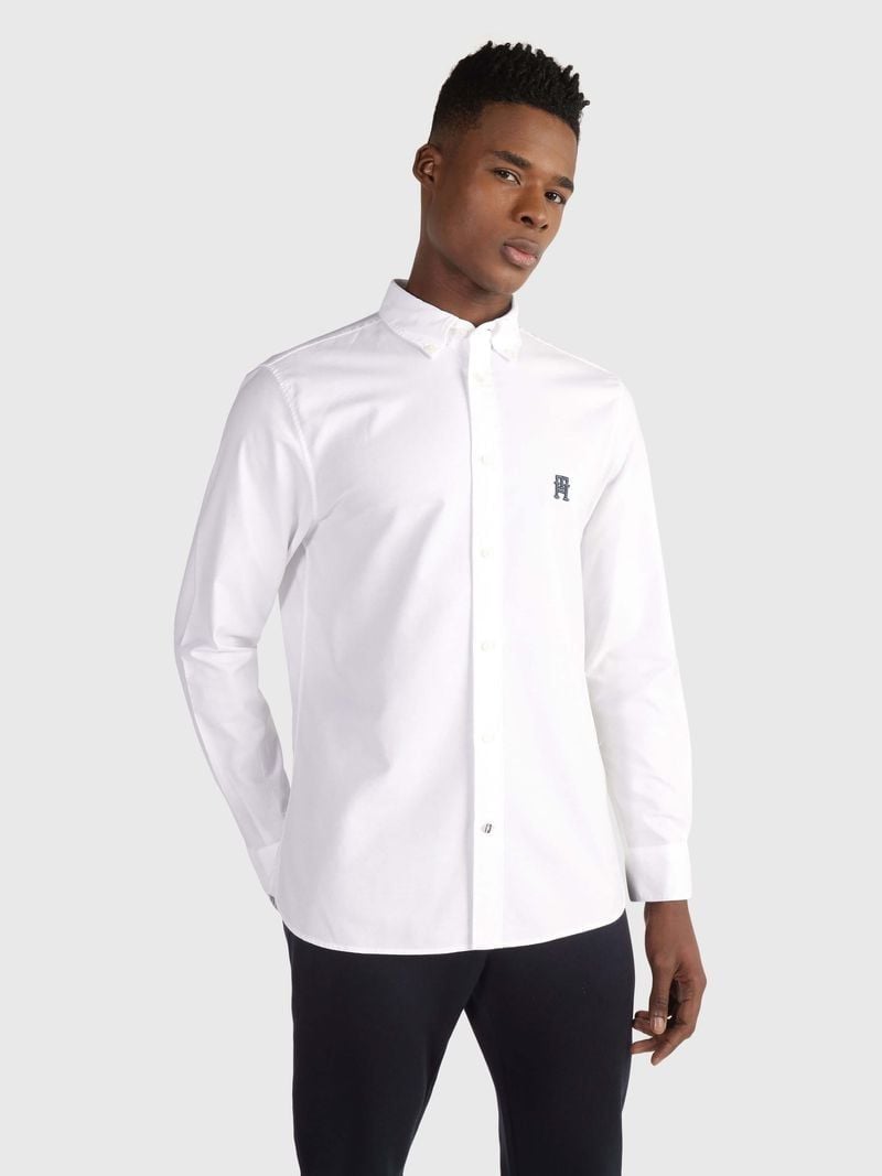 Tommy Hilfiger - Áo sơ mi tay dài nam Men's Shirt Long-sleeved Cotton White