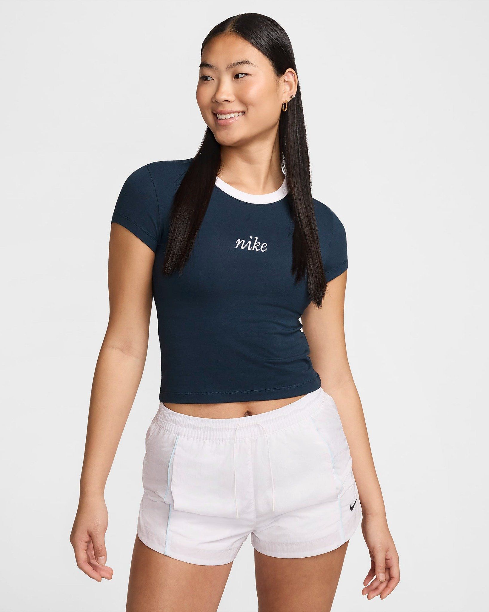 Nike - Áo thun thời trang Nữ Chill Knit Women's Slim Cropped Tee