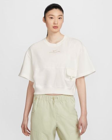 Nike - Áo tay ngắn thể thao Nữ Women's French Terry Short-Sleeve Cropped Top