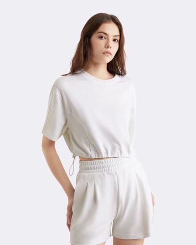 Calvin Klein - Áo tay ngắn nữ Oversized Cropped Cooling Sweatshirt