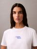 Calvin Klein - Áo thun thời trang CK nữ Flocked Logo Crewneck Tee
