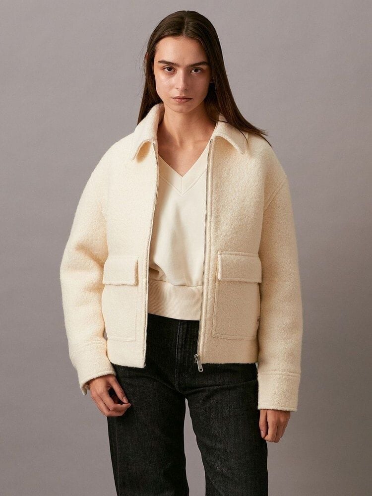 Calvin Klein - Áo khoác ấm CK nữ Premium Short Wool Jacket