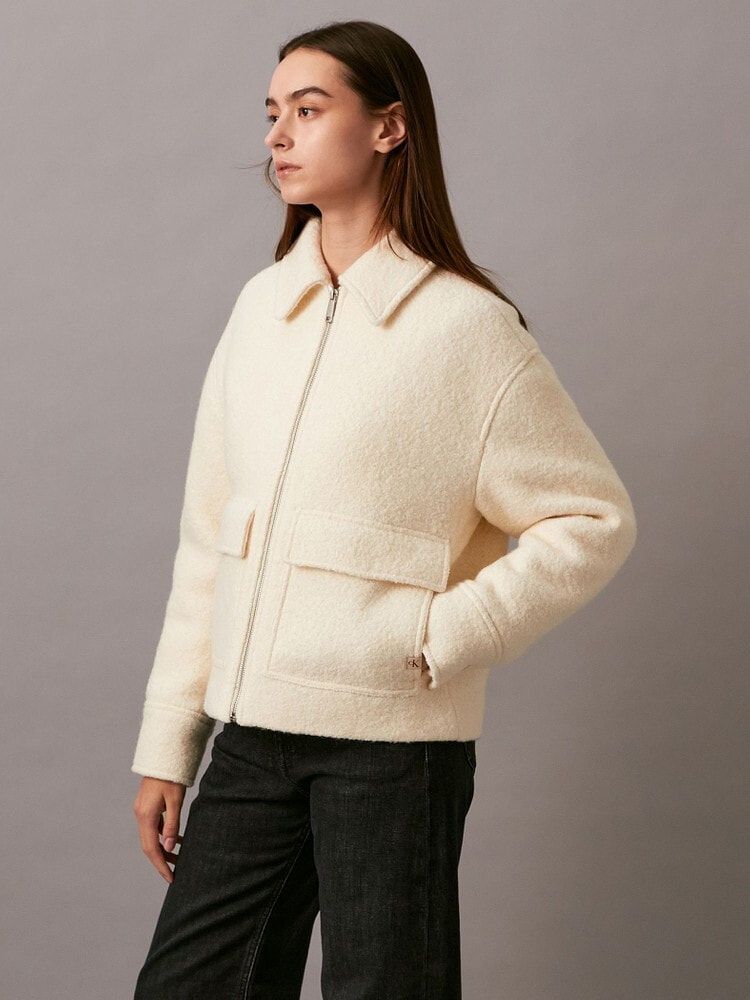 Calvin Klein - Áo khoác ấm CK nữ Premium Short Wool Jacket